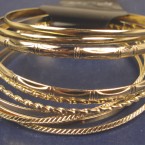 10 Pack Asst Style Bangles Gold