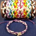 Braided Cord Bracelet w/ Real Shark Tooth Multi Color Cord