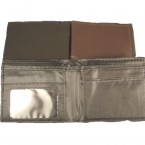 Men's Bi Fold Leather Wallet Black & Brown